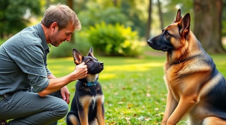 Positive reinforcement training for both dogs