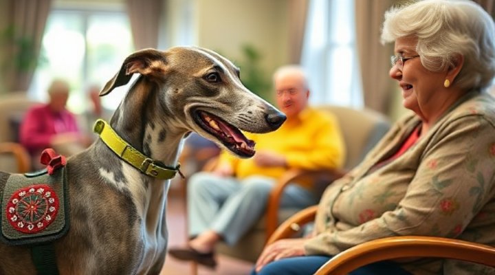 Therapy dog bringing joy to elderly
