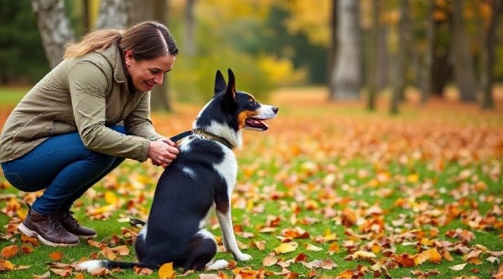 Owner practicing recall training with a long lead