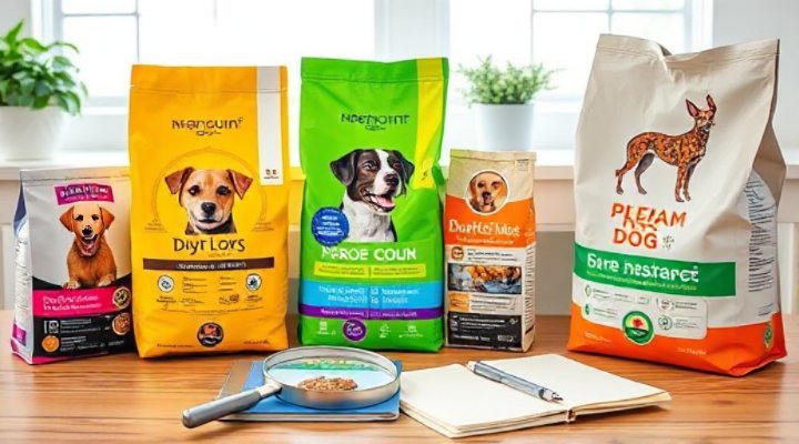 Side-by-side comparison of different dog food brands