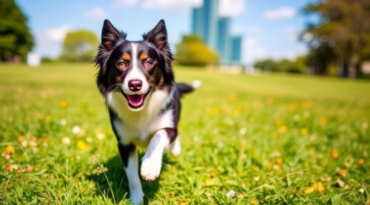 Active dog with glossy fur and bright eyes, demonstrating health benefits