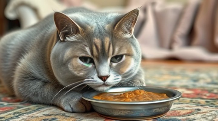 An elderly cat relishing a meal of best wet cat food formulated for senior felines