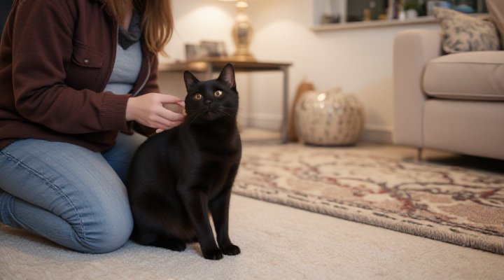Training session where cat learns to sit using Churu treats